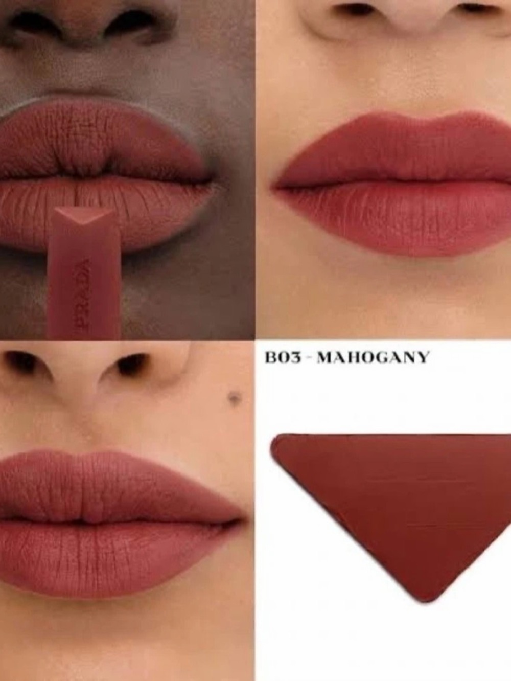 Prada Monochrome Hyper Matte B03 Mahogany Lipstick NWT - Picture 5 of 7